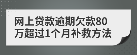 网上贷款逾期欠款80万超过1个月补救方法