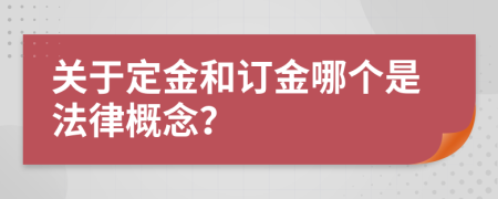 关于定金和订金哪个是法律概念？