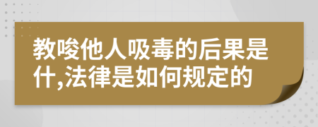 教唆他人吸毒的后果是什,法律是如何规定的