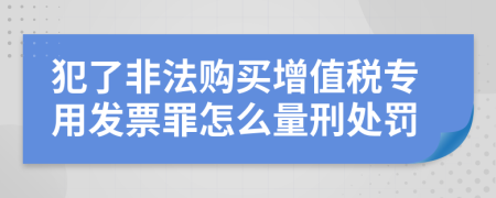 犯了非法购买增值税专用发票罪怎么量刑处罚