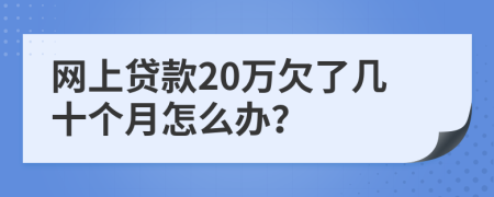 网上贷款20万欠了几十个月怎么办？