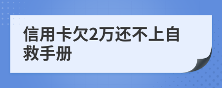 信用卡欠2万还不上自救手册