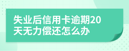 失业后信用卡逾期20天无力偿还怎么办