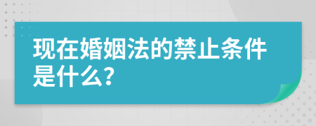 现在婚姻法的禁止条件是什么？