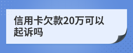 信用卡欠款20万可以起诉吗