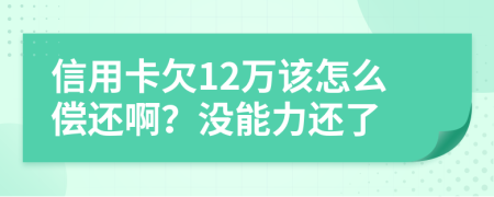 信用卡欠12万该怎么偿还啊？没能力还了
