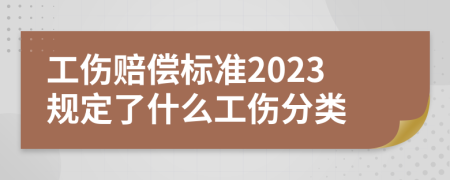 工伤赔偿标准2023规定了什么工伤分类