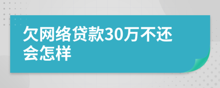 欠网络贷款30万不还会怎样