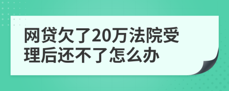 网贷欠了20万法院受理后还不了怎么办