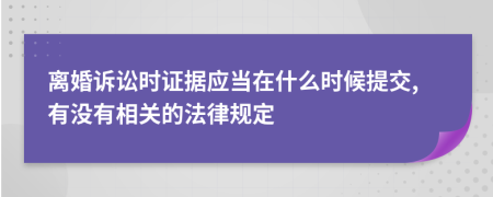 离婚诉讼时证据应当在什么时候提交,有没有相关的法律规定