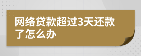 网络贷款超过3天还款了怎么办