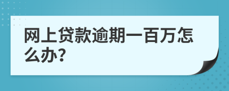 网上贷款逾期一百万怎么办？