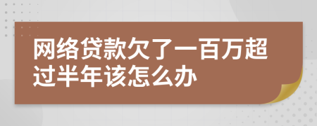 网络贷款欠了一百万超过半年该怎么办