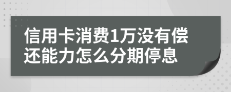 信用卡消费1万没有偿还能力怎么分期停息