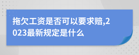 拖欠工资是否可以要求赔,2023最新规定是什么