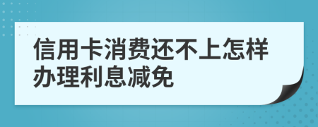 信用卡消费还不上怎样办理利息减免