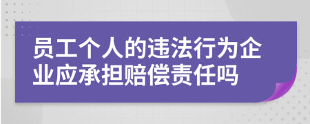 员工个人的违法行为企业应承担赔偿责任吗