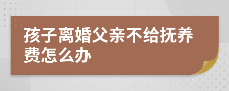 孩子离婚父亲不给抚养费怎么办