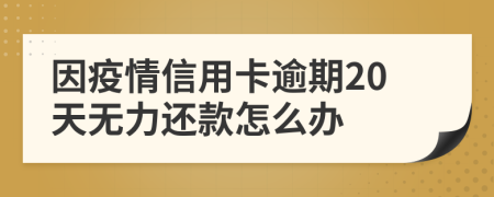 因疫情信用卡逾期20天无力还款怎么办