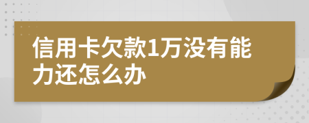 信用卡欠款1万没有能力还怎么办