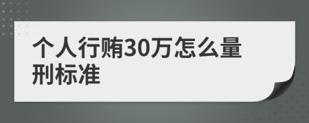 个人行贿30万怎么量刑标准