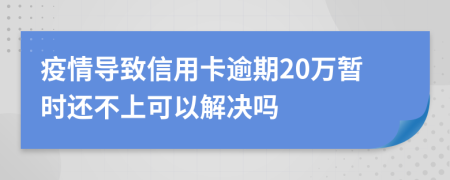 疫情导致信用卡逾期20万暂时还不上可以解决吗