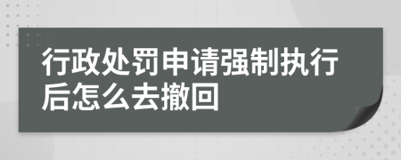 行政处罚申请强制执行后怎么去撤回