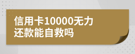 信用卡10000无力还款能自救吗