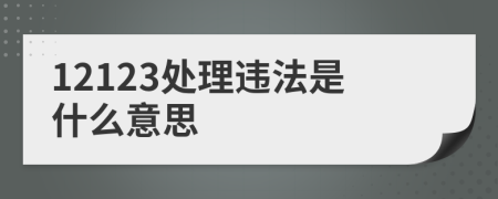 12123处理违法是什么意思