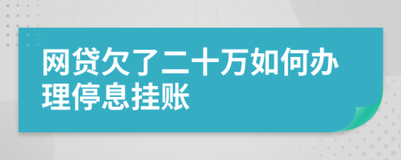 网贷欠了二十万如何办理停息挂账
