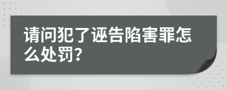 请问犯了诬告陷害罪怎么处罚？