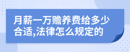 月薪一万赡养费给多少合适,法律怎么规定的