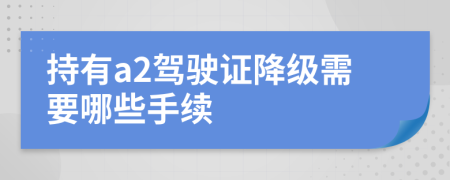 持有a2驾驶证降级需要哪些手续