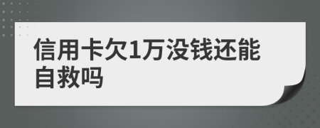 信用卡欠1万没钱还能自救吗