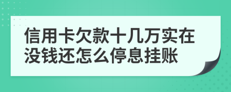 信用卡欠款十几万实在没钱还怎么停息挂账