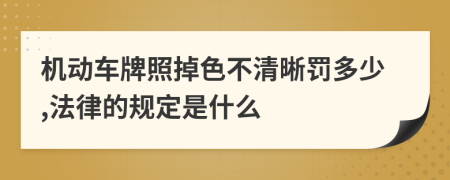 机动车牌照掉色不清晰罚多少,法律的规定是什么