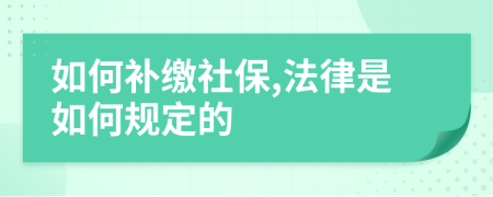 如何补缴社保,法律是如何规定的