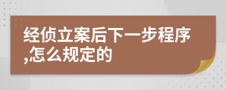 经侦立案后下一步程序,怎么规定的