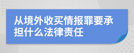 从境外收买情报罪要承担什么法律责任