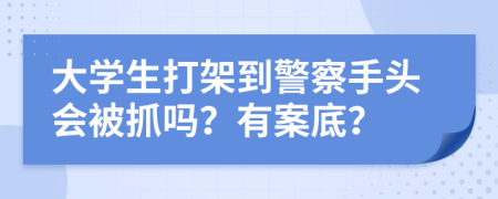 大学生打架到警察手头会被抓吗？有案底？