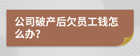 公司破产后欠员工钱怎么办？