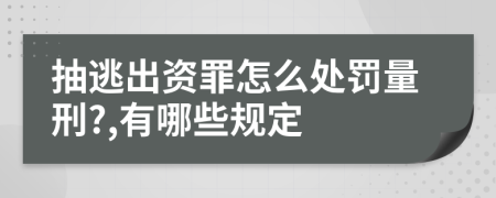 抽逃出资罪怎么处罚量刑?,有哪些规定
