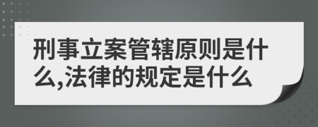 刑事立案管辖原则是什么,法律的规定是什么