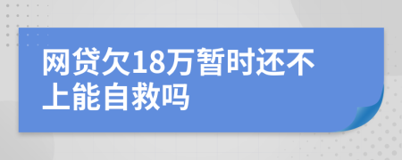 网贷欠18万暂时还不上能自救吗