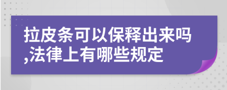 拉皮条可以保释出来吗,法律上有哪些规定