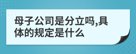 母子公司是分立吗,具体的规定是什么