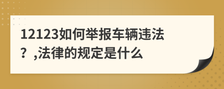 12123如何举报车辆违法？,法律的规定是什么