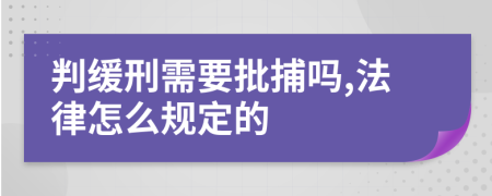 判缓刑需要批捕吗,法律怎么规定的