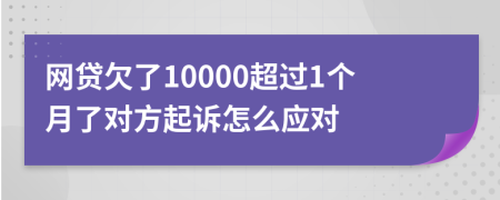 网贷欠了10000超过1个月了对方起诉怎么应对