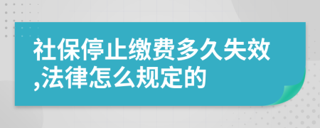 社保停止缴费多久失效,法律怎么规定的